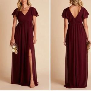Birdy Grey Hannah Empire Chiffon Bridesmaid Dress Cabernet Red XL